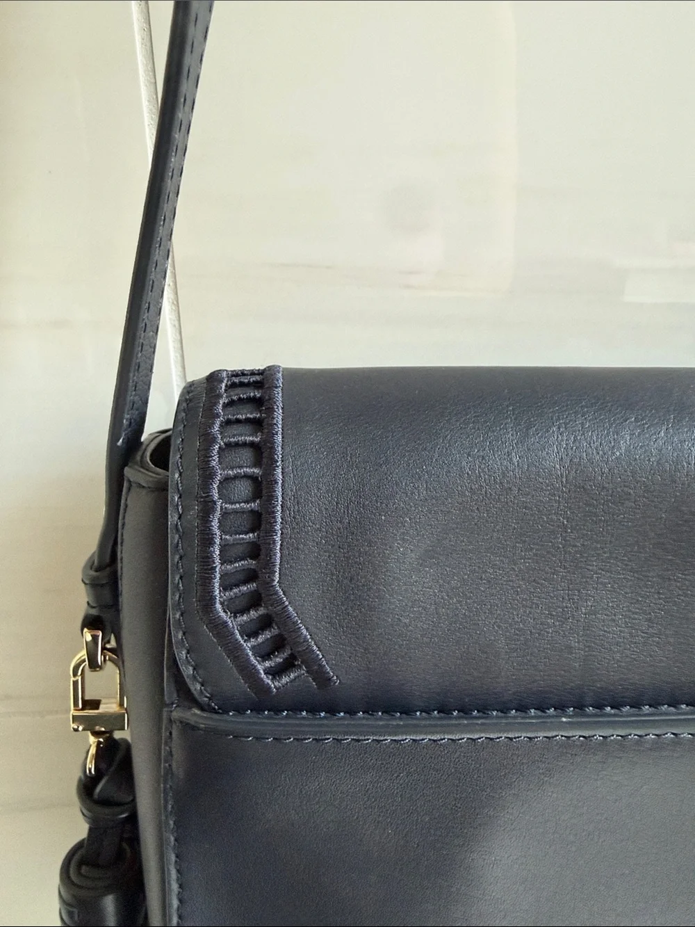 Kate Spade Madison Avenue Navy Floral Appliqué Crossbody Bag with Tassel